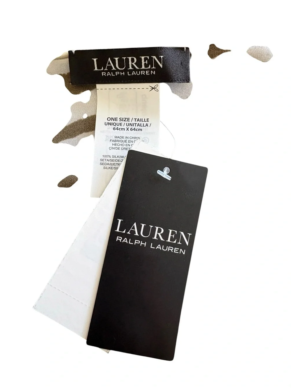 Women’s Lauren Ralph Lauren Square Silk Scarf Brindle Pattern 25x25